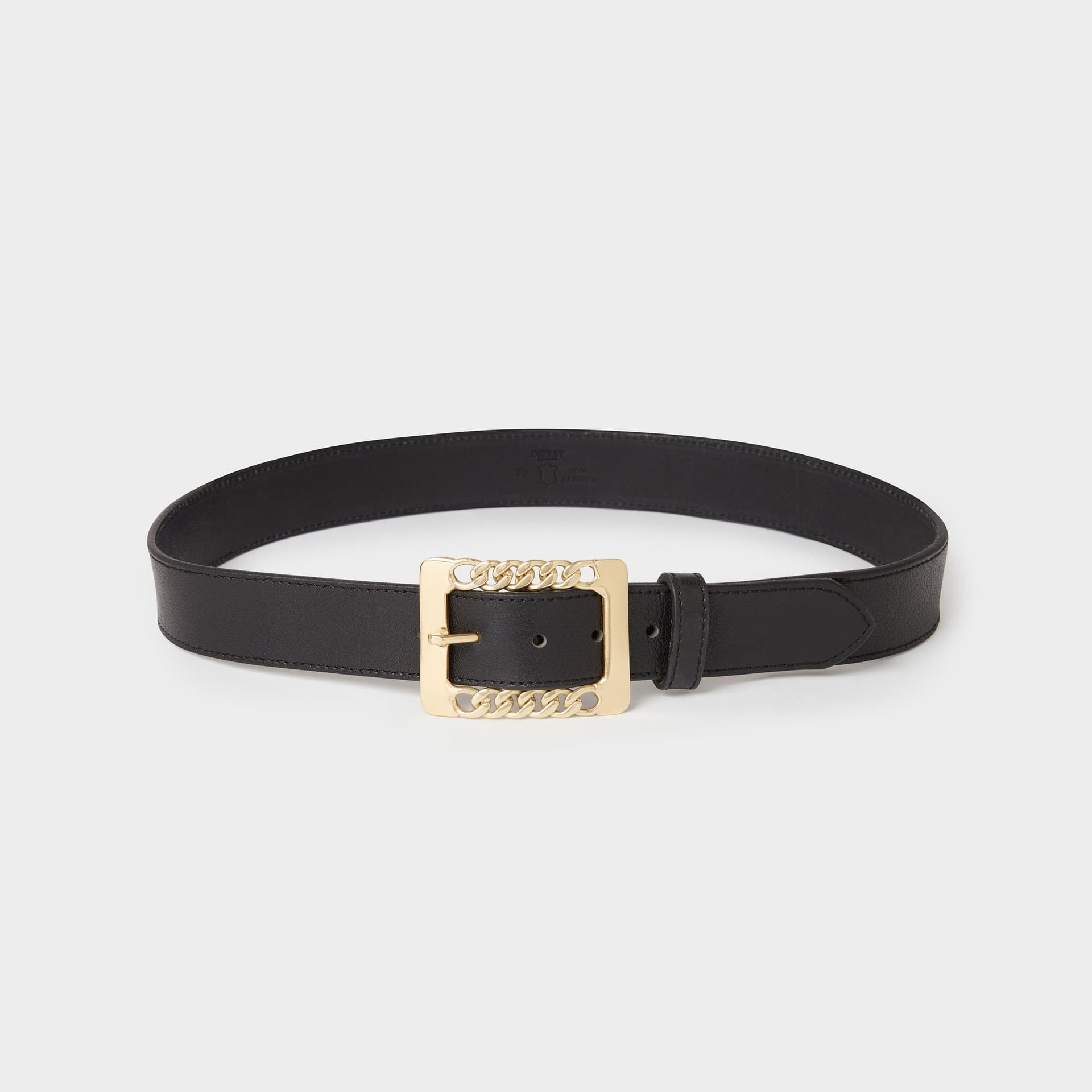 OSPREY LONDON OSPREY LONDON Black Leather Chain Buckle Belt