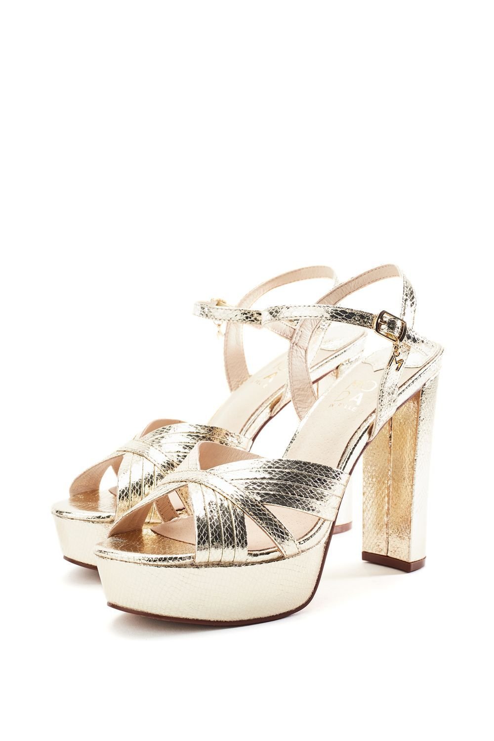 Moda In Pelle Moda In Pelle Women's 'Mardonia' Porvair Heeled Sandals in Gold - 2