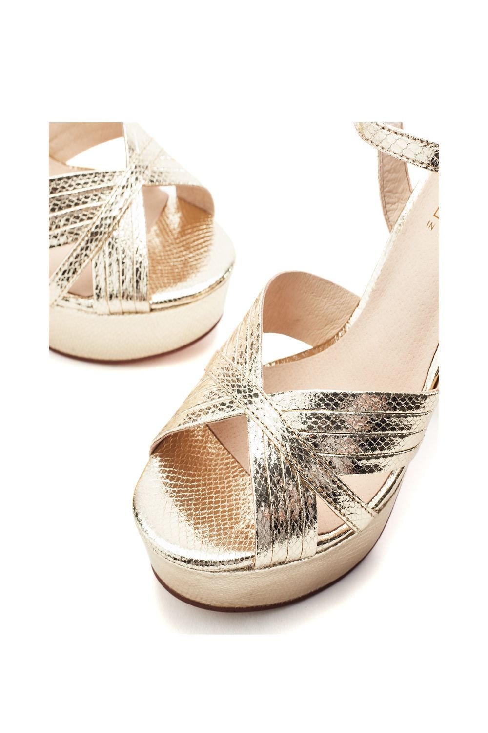 Moda In Pelle Moda In Pelle Women's 'Mardonia' Porvair Heeled Sandals in Gold - 3