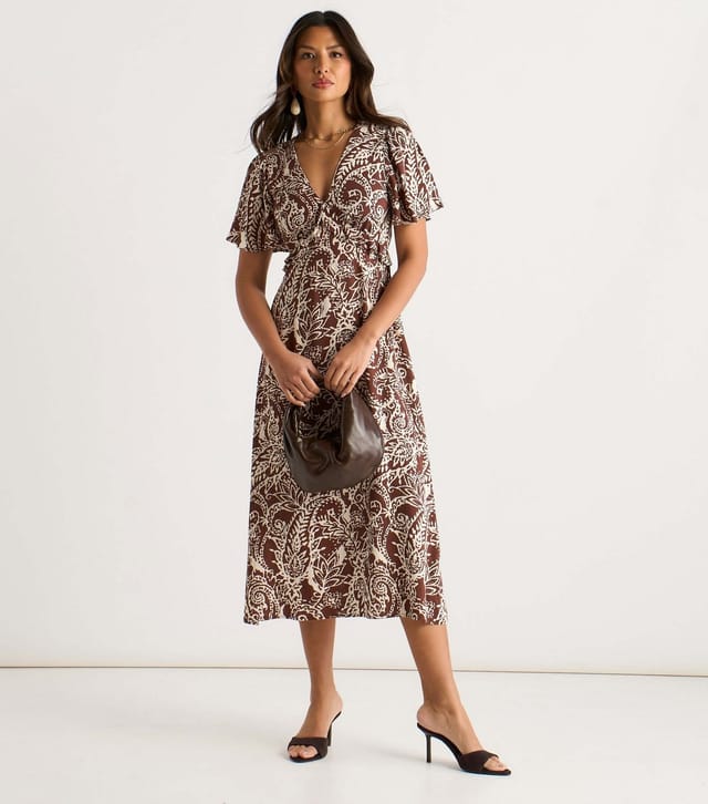 Gini London Women's Brown Paisley Print Midi Dress Gini London New Look - 2