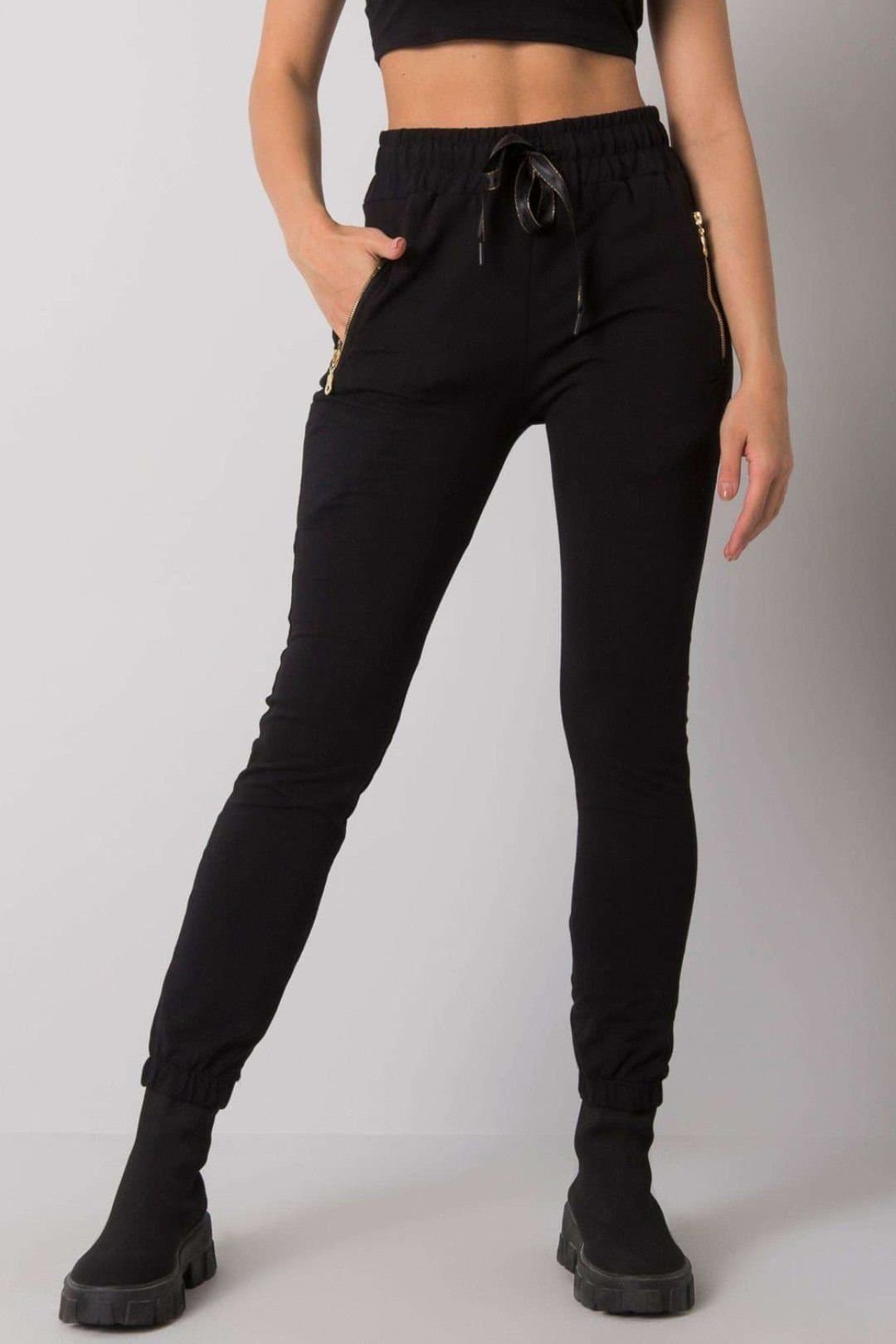 Love Lace Love Lace Women's Black Fleece Sweatpants with Side Pockets