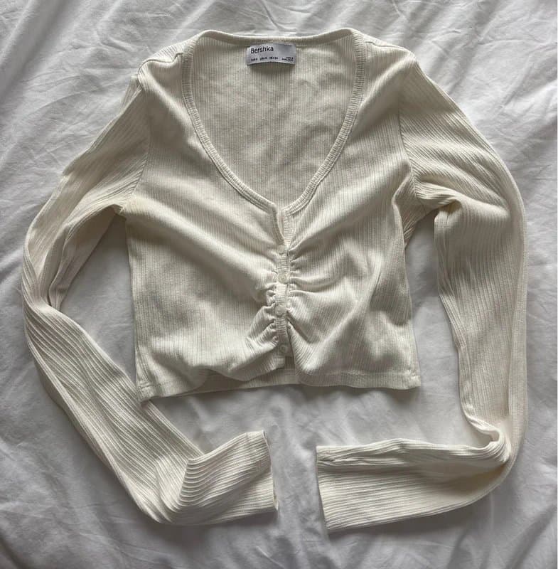 Bershka Ribbed long sleeved top