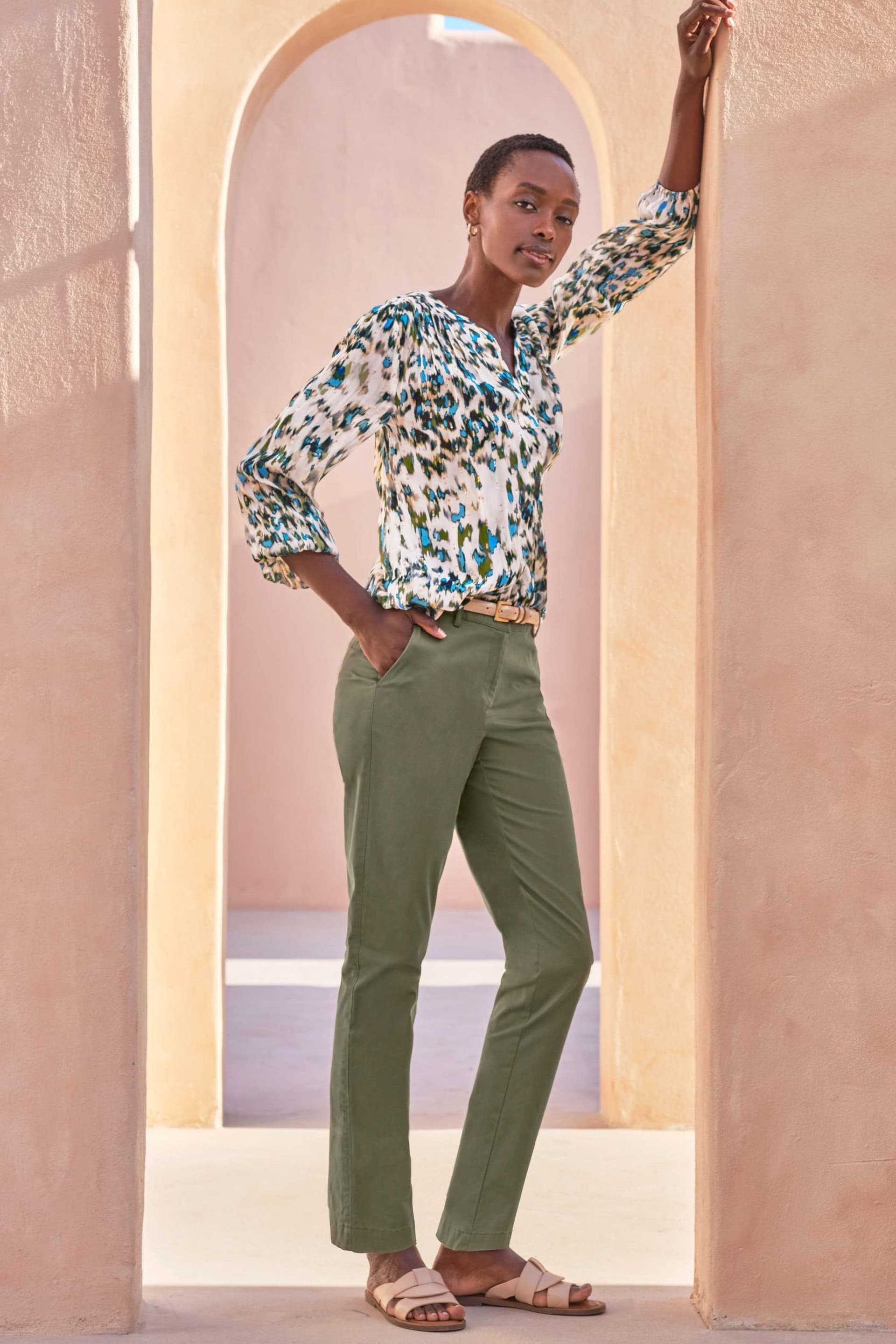 Pure Collection Pure Collection Women's Premium Cotton Trouser in Khaki