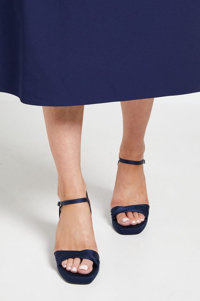 Wallis Wallis Women's Daniella Soft Twist High Block Heel Platform Sandals in Navy - 2