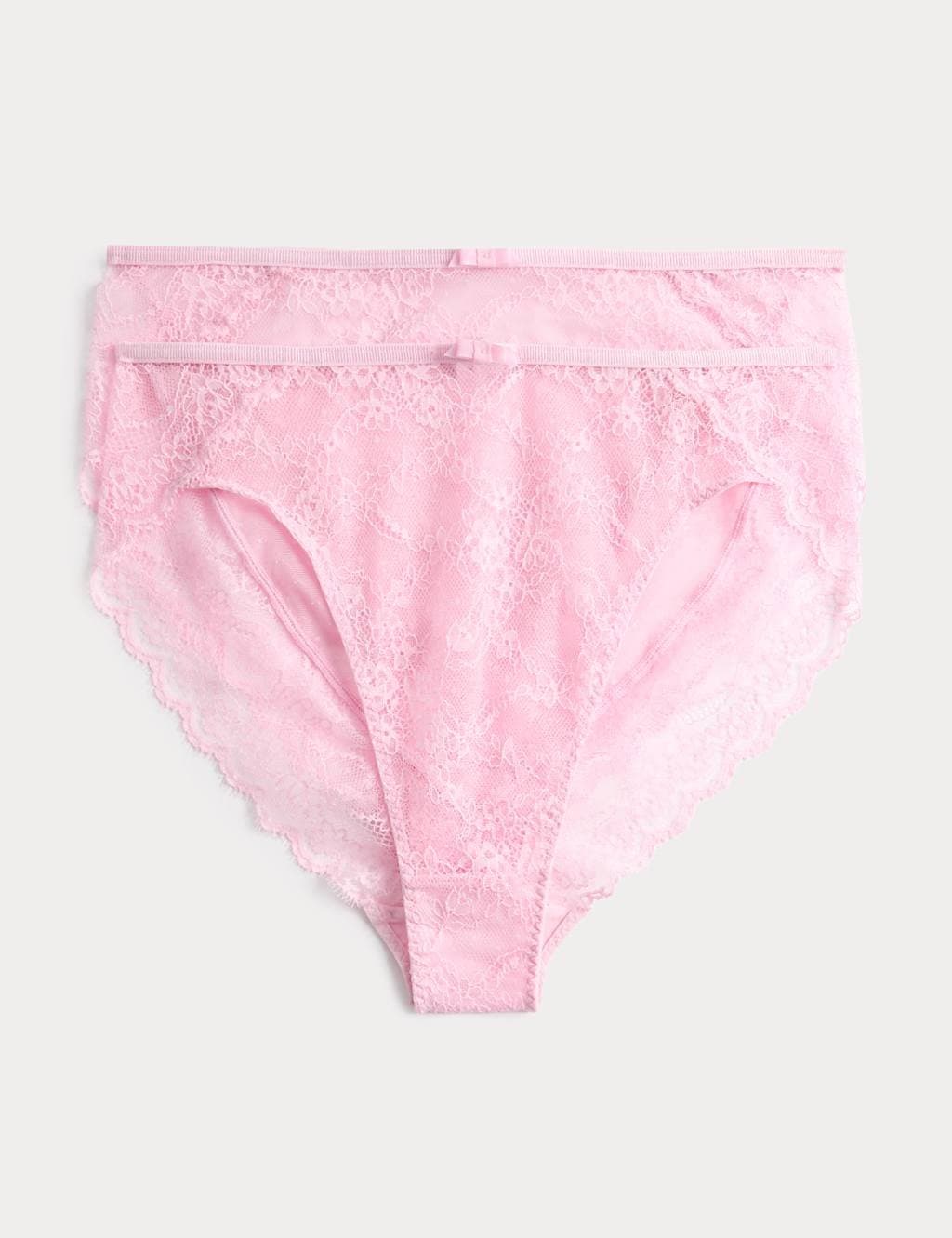 Marks & Spencer M&S 2 Pack Ida Lace High Waisted High Leg Knickers Pink Sorbet