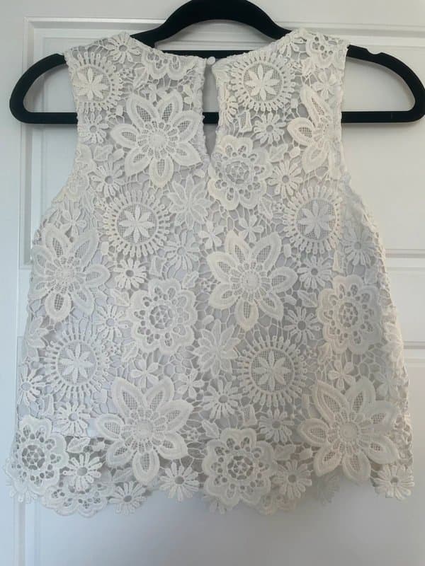 Topshop White laced patterned top