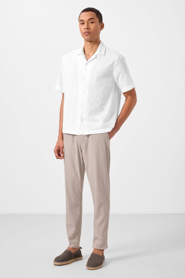 Tommy Life Tommy Life Men's Straight-Leg Gabardine Chinos in Stone - 3