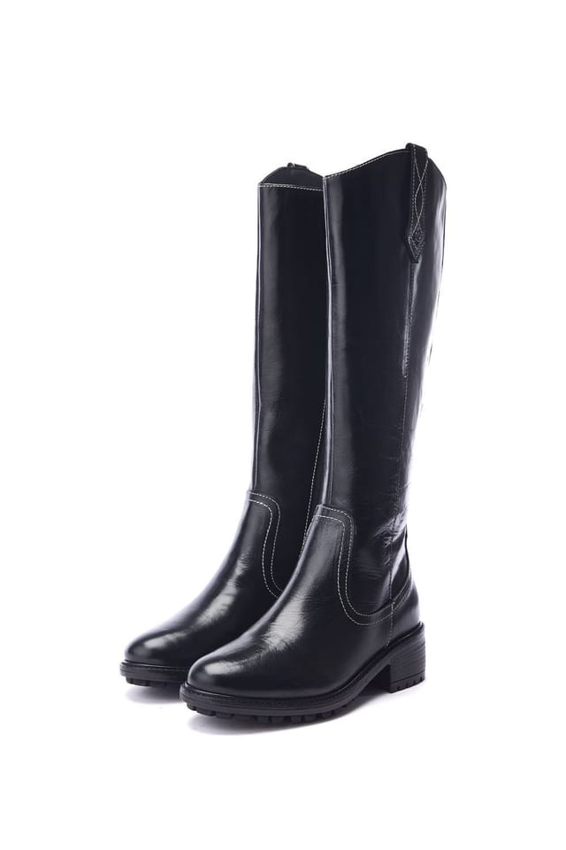 Moda In Pelle Moda In Pelle Women's 'Hazay' Leather Biker Boots in Black - 2