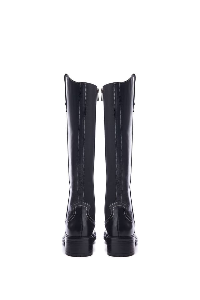 Moda In Pelle Moda In Pelle Women's 'Hazay' Leather Biker Boots in Black - 3