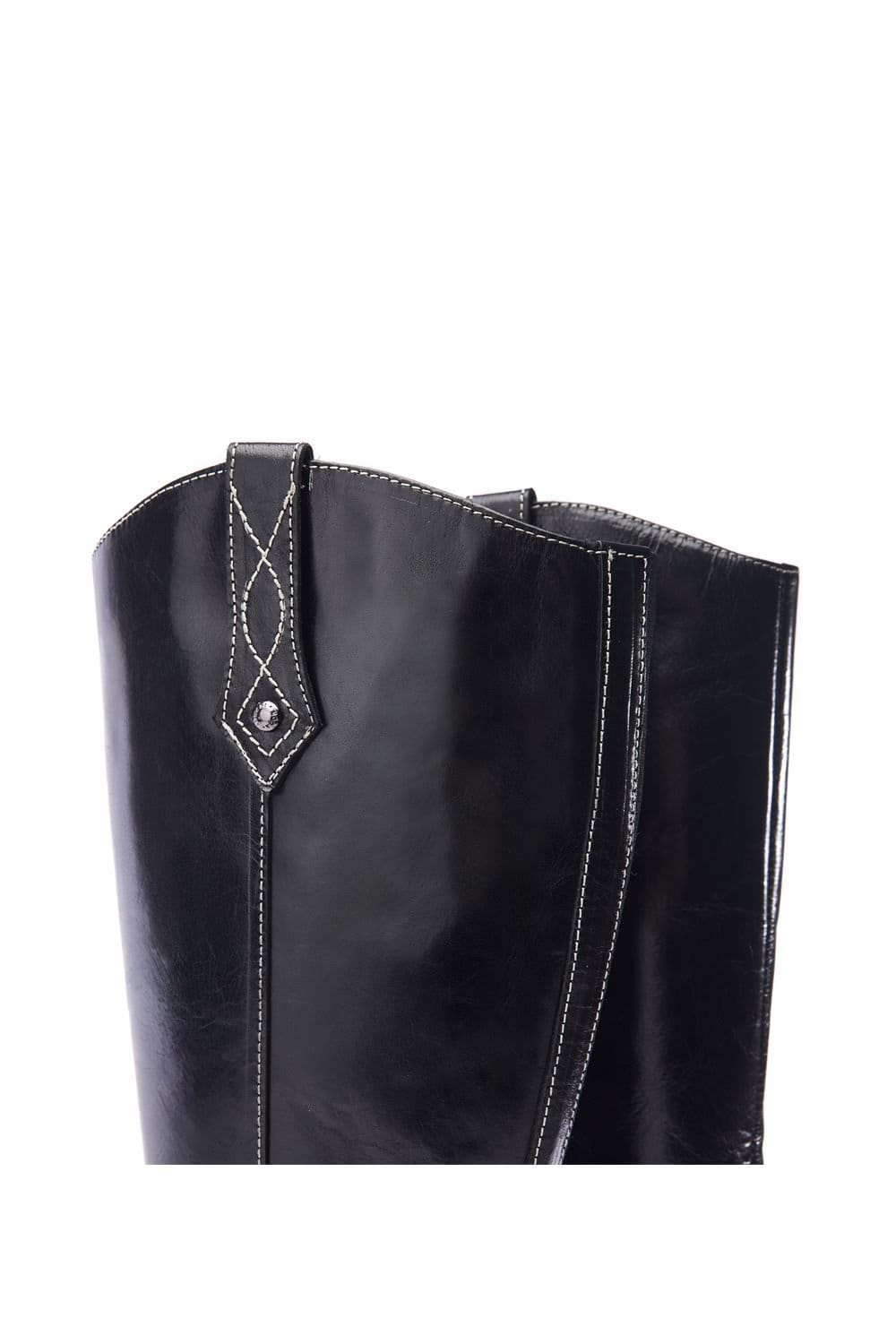 Moda In Pelle Moda In Pelle Women's 'Hazay' Leather Biker Boots in Black - 4