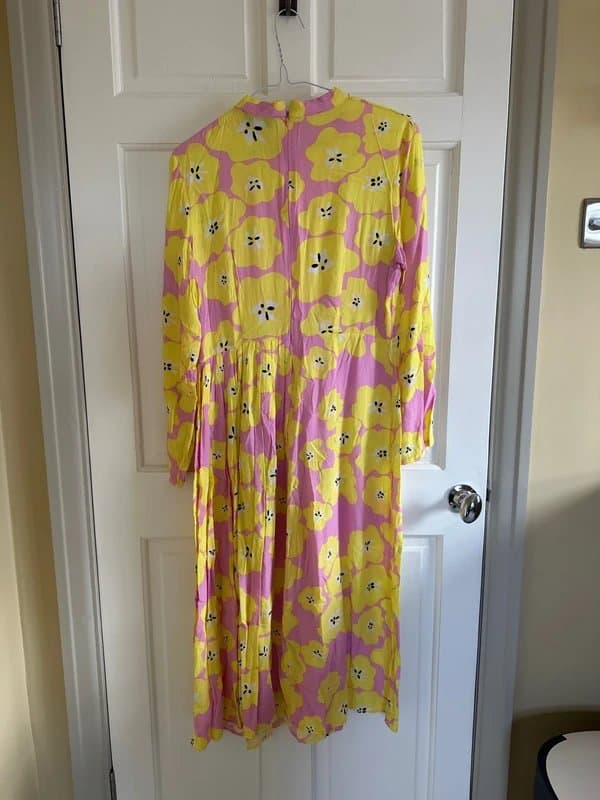 Never Fully Dressed Never Fully Dressed Pink and Yellow Floral Midi Dress