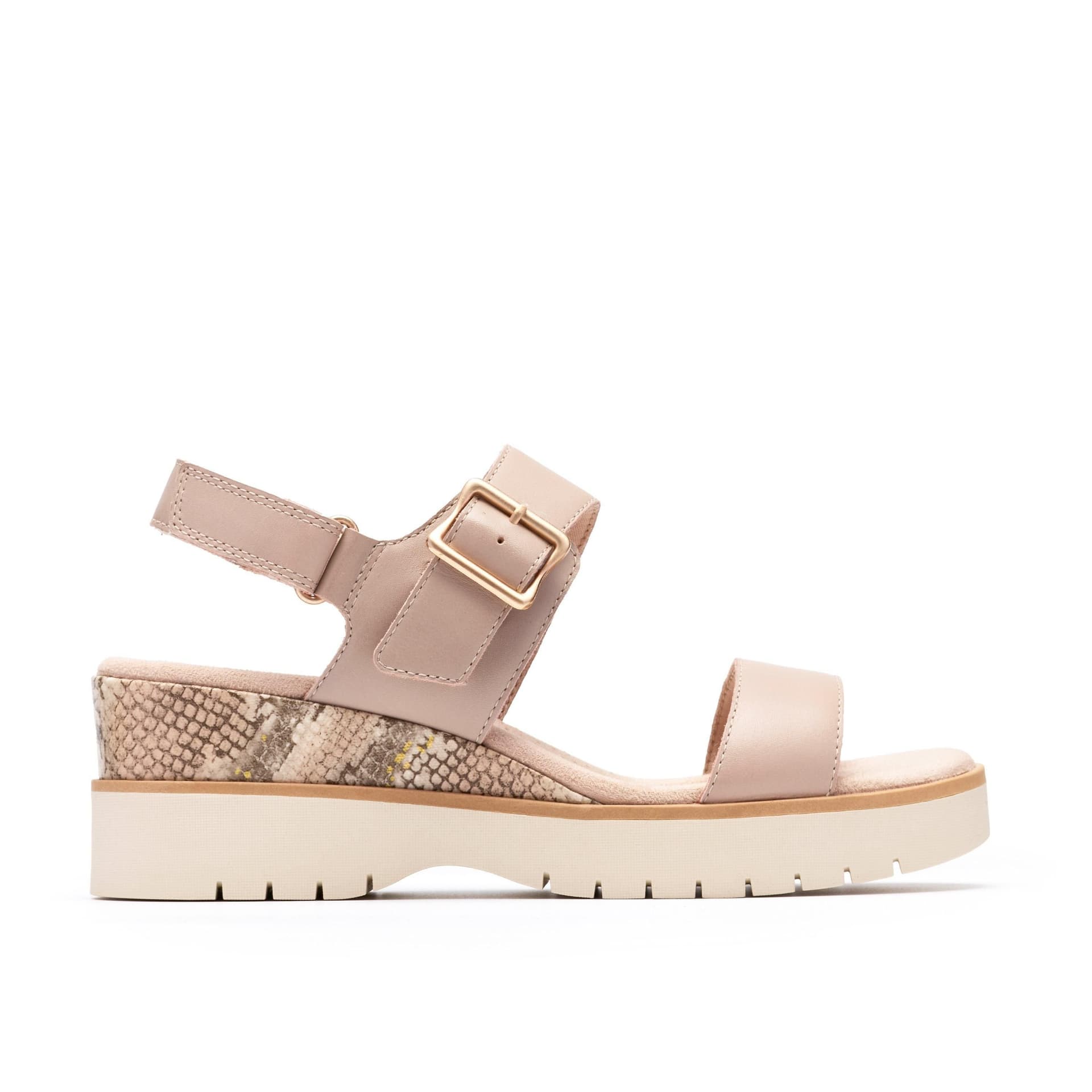 Clarks Clarks Women's Diaz Rose Sand Combination Wedge Sandals in Beige