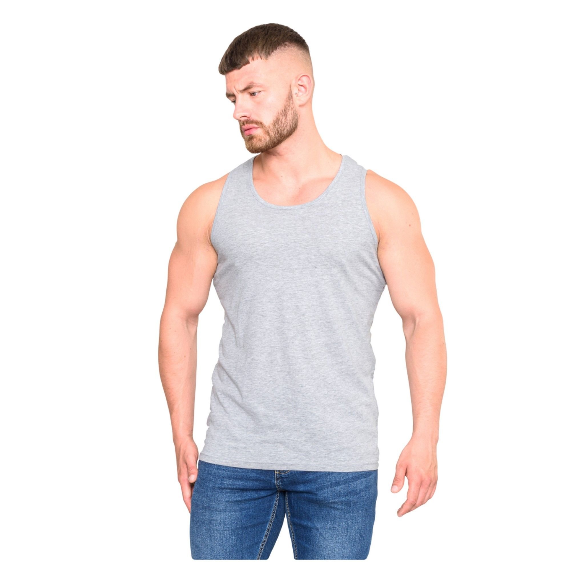 Duke Clothing Duke Clothing Men's D555 Fabio Tank Top in Grey - 3