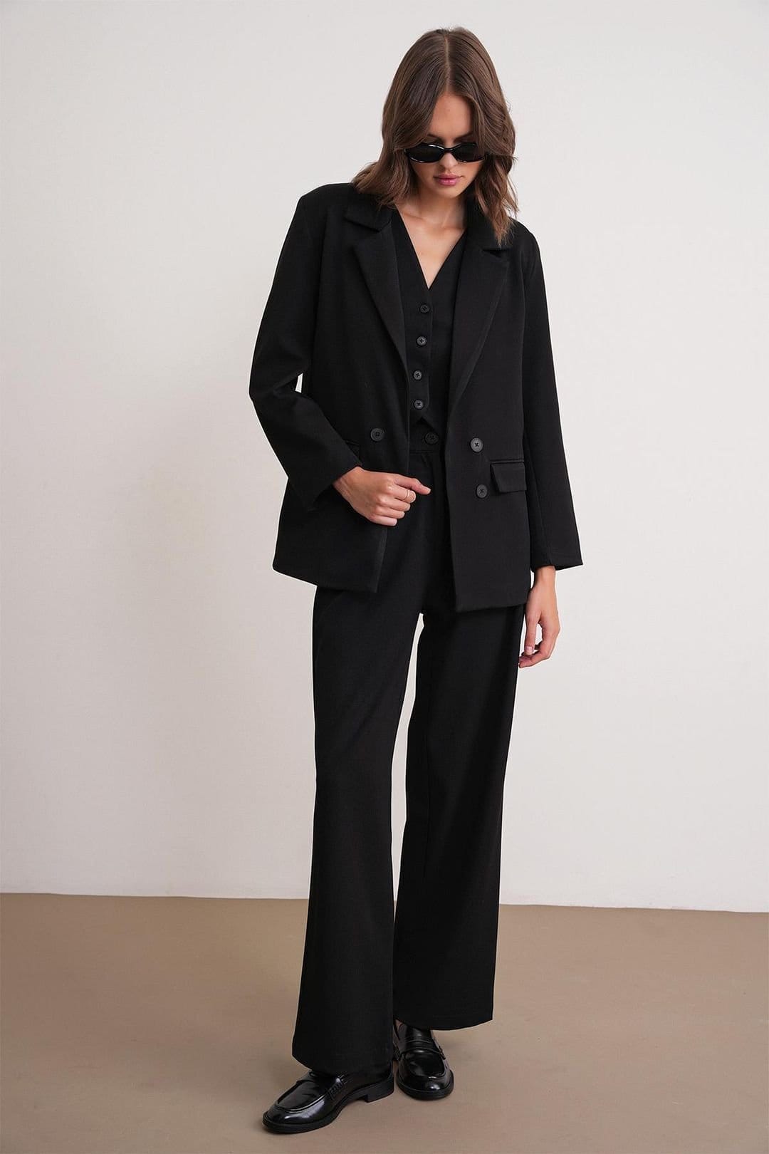 MixRay MixRay Women's Suit Blazer in Black - 4