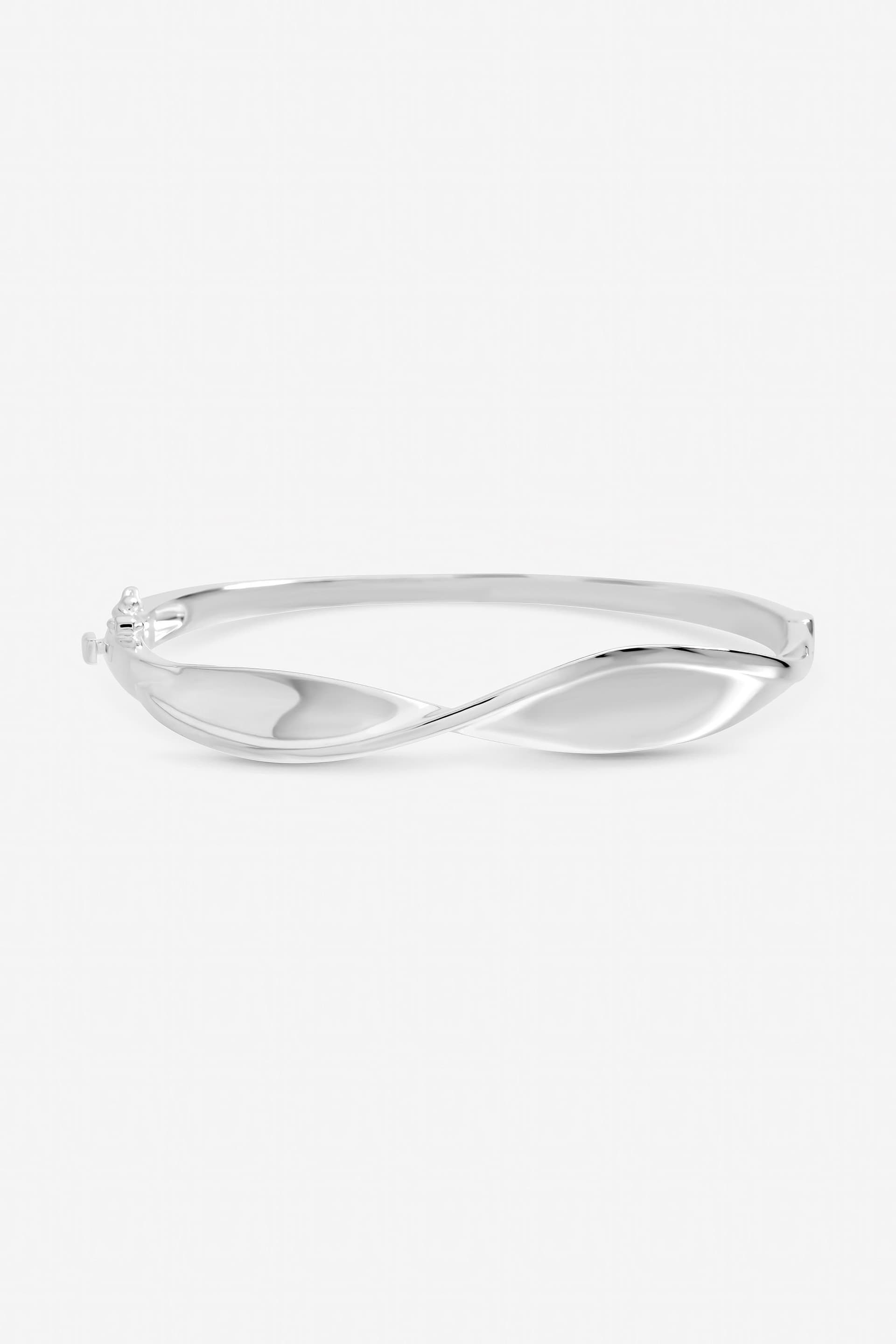 Inicio Inicio Silver Polished Wave Bangle - Gift Pouch