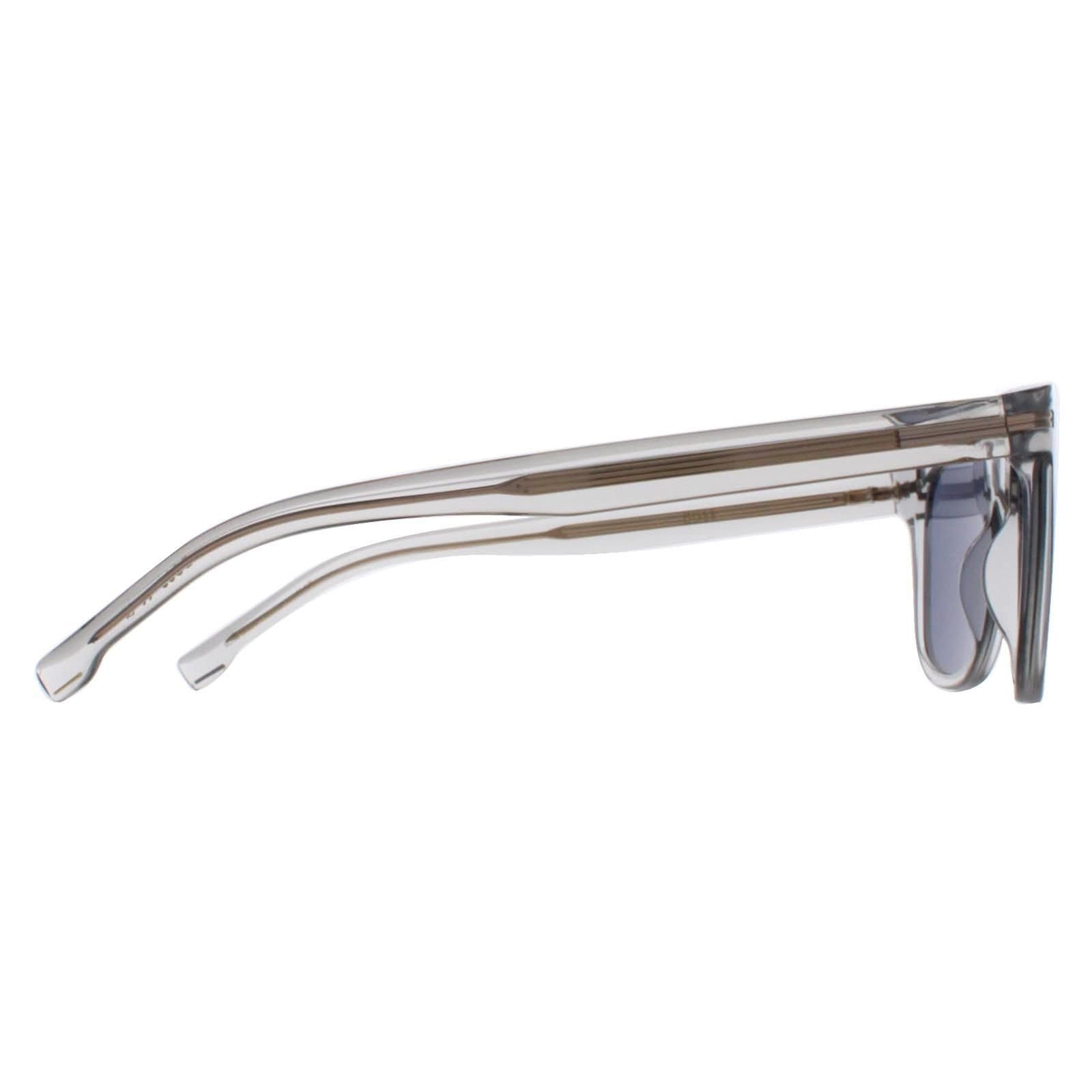 Hugo Boss Hugo Boss Men's Rectangle Transparent Grey Blue BOSS 1508/S in Clear - 4
