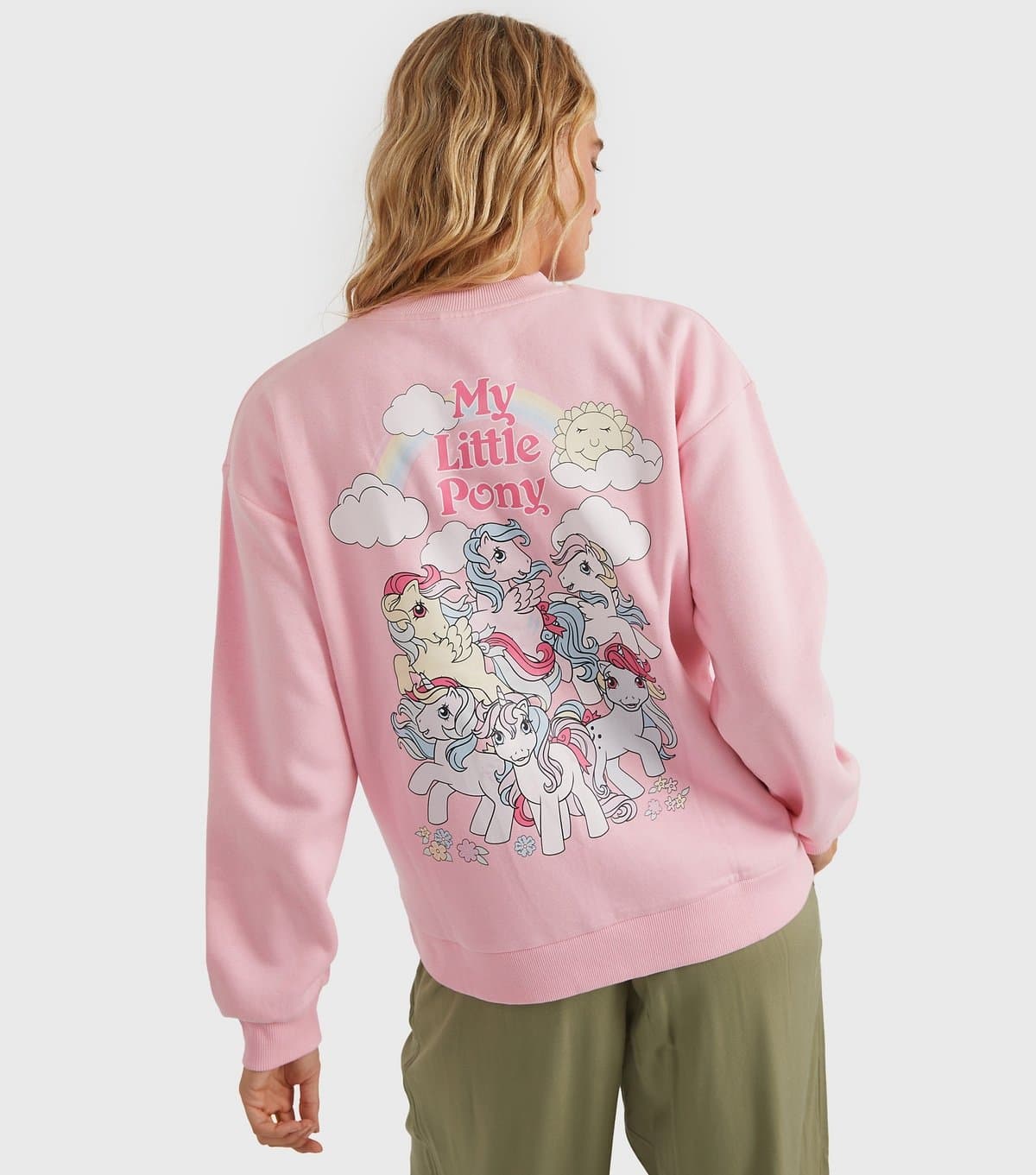 Custard Women's Clothing Light Pink My Little Pony Logo Sweatshirt Custard New Look