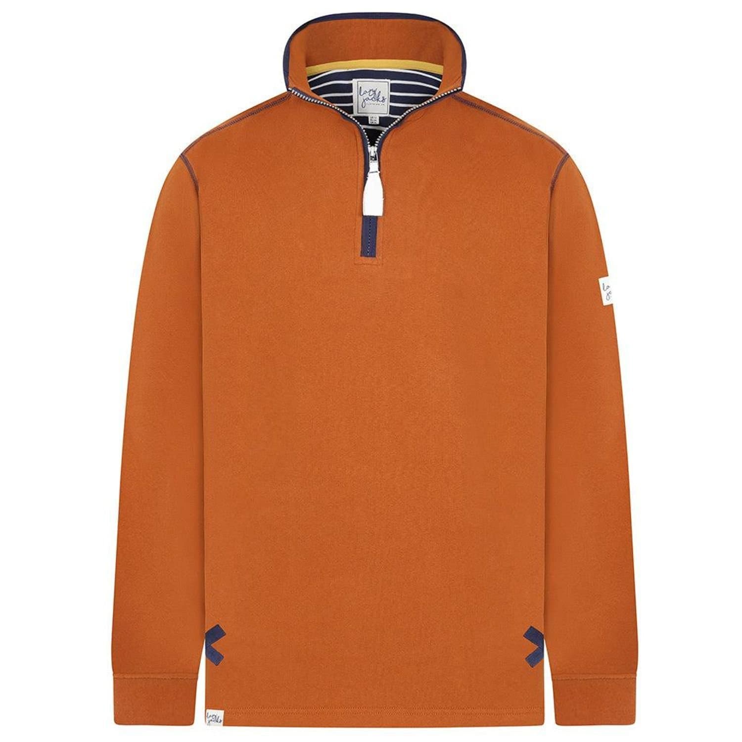 Lazy Jacks Lazy Jacks Women's Quarter Zip Sweatshirt in Burnt Orange