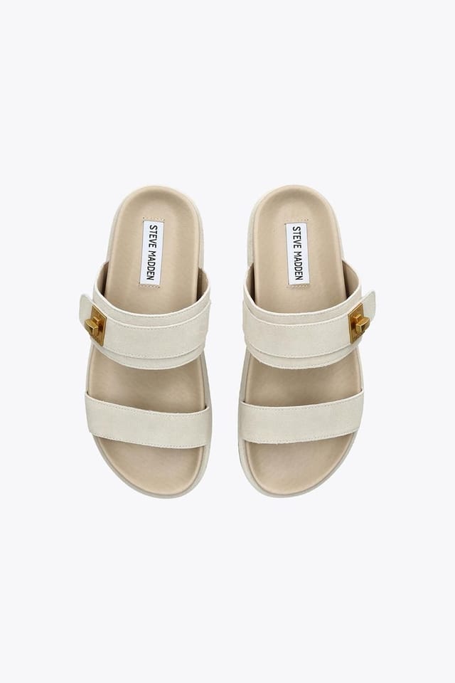 Steve Madden STEVE MADDEN Women's 'Take Two Beige Suede' Suede Flats - 2