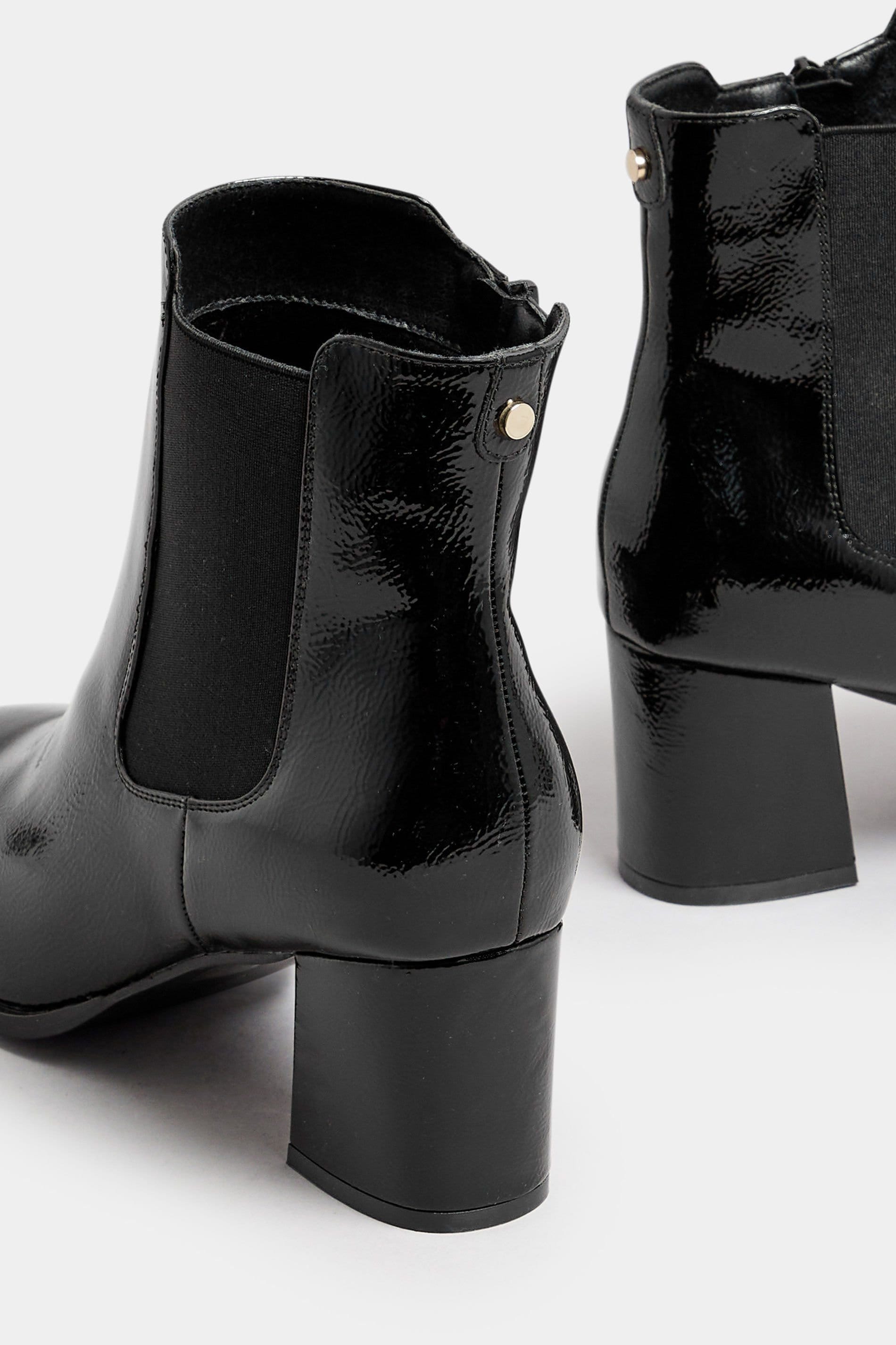 Yours Yours Women's Block Heel Chelsea Boots In Extra Wide EEE Fit in Black - 4