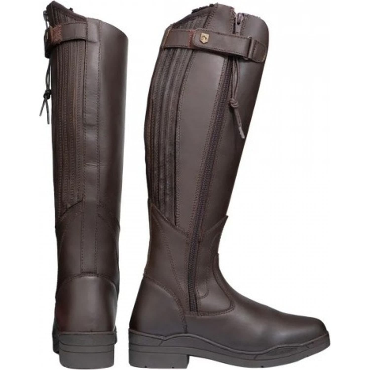 HyLAND HyLAND Women's Londonderry Winter Country Leather Riding Boots in Dark Brown