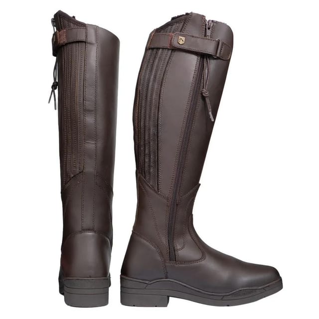 HyLAND HyLAND Women's Londonderry Winter Country Leather Riding Boots in Dark Brown - 3