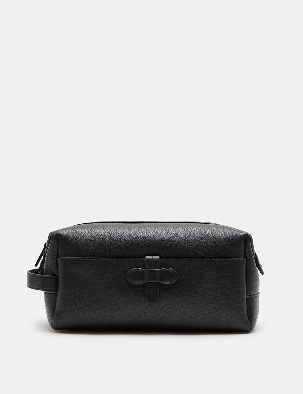 Marks & Spencer M&S Mock Leather Pebble Grain Washbag Black