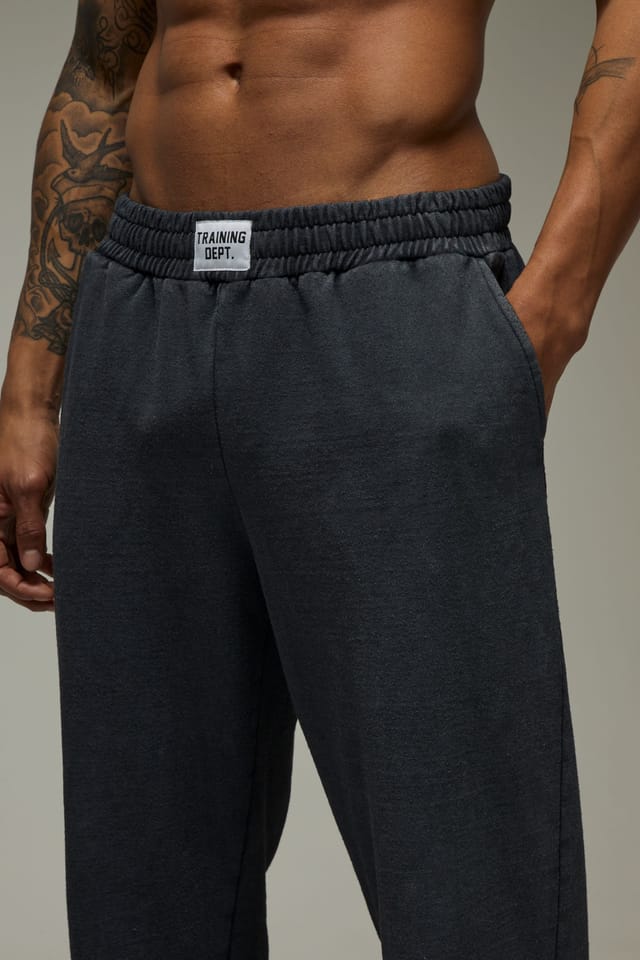 Training Dept. Training Dept. Men's Training Dept Straight Leg Washed Loopback Jogger in Black - 3