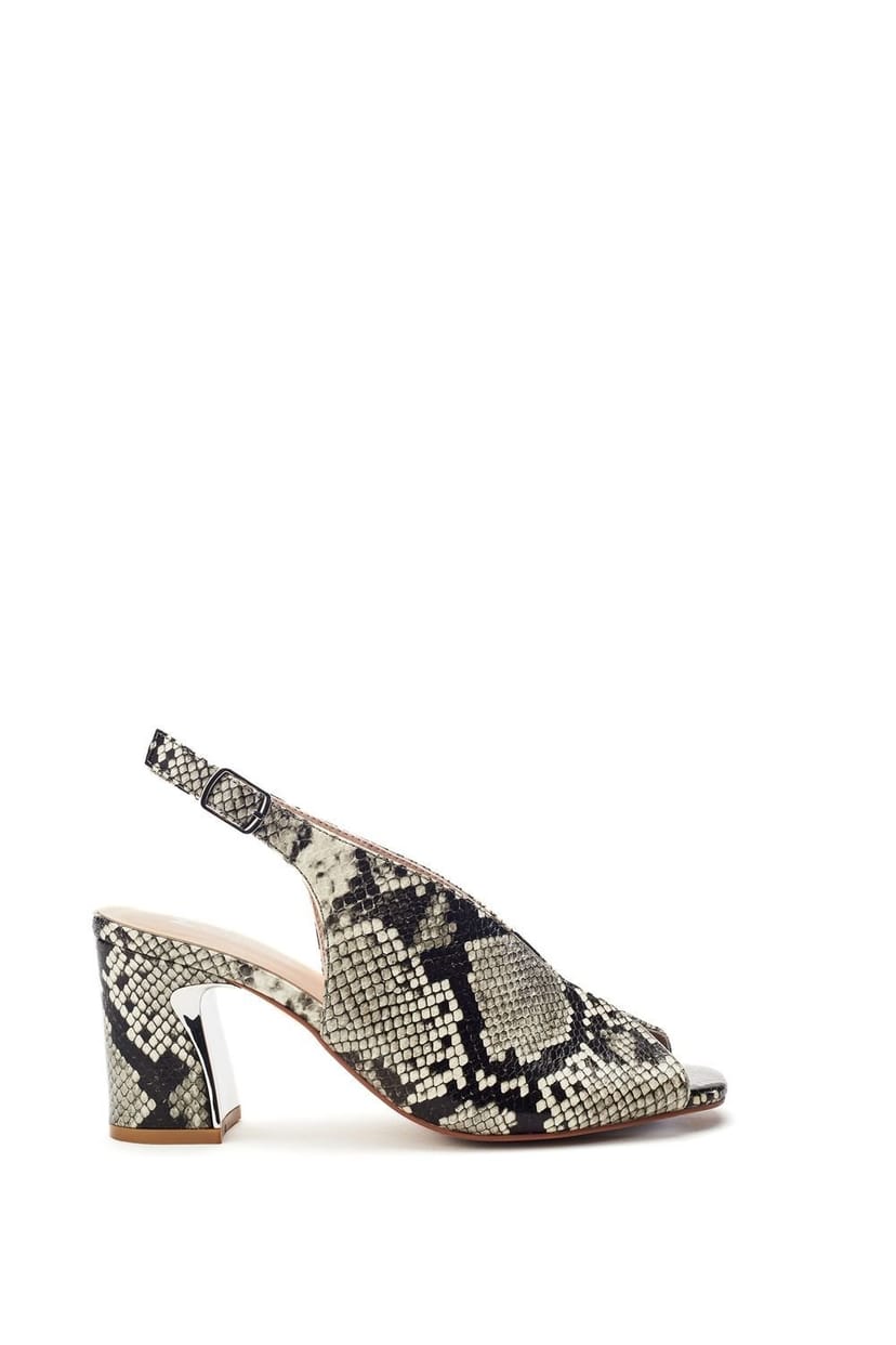 Moda In Pelle Moda In Pelle Women's 'Love' Snake Print Heeled Sandals in Grey - 1