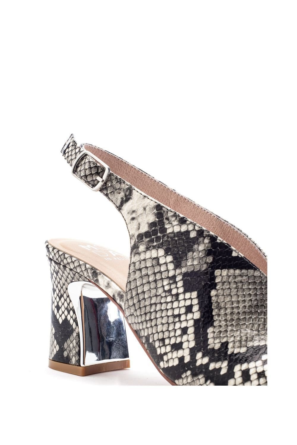 Moda In Pelle Moda In Pelle Women's 'Love' Snake Print Heeled Sandals in Grey - 4