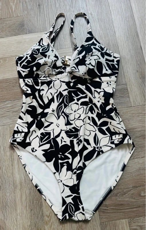 F&F Black & White Floral One-Piece Swimsuit