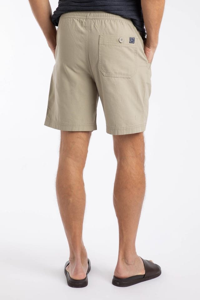 Weird Fish Weird Fish Men's Weston Canvas Shorts in Beige - 3