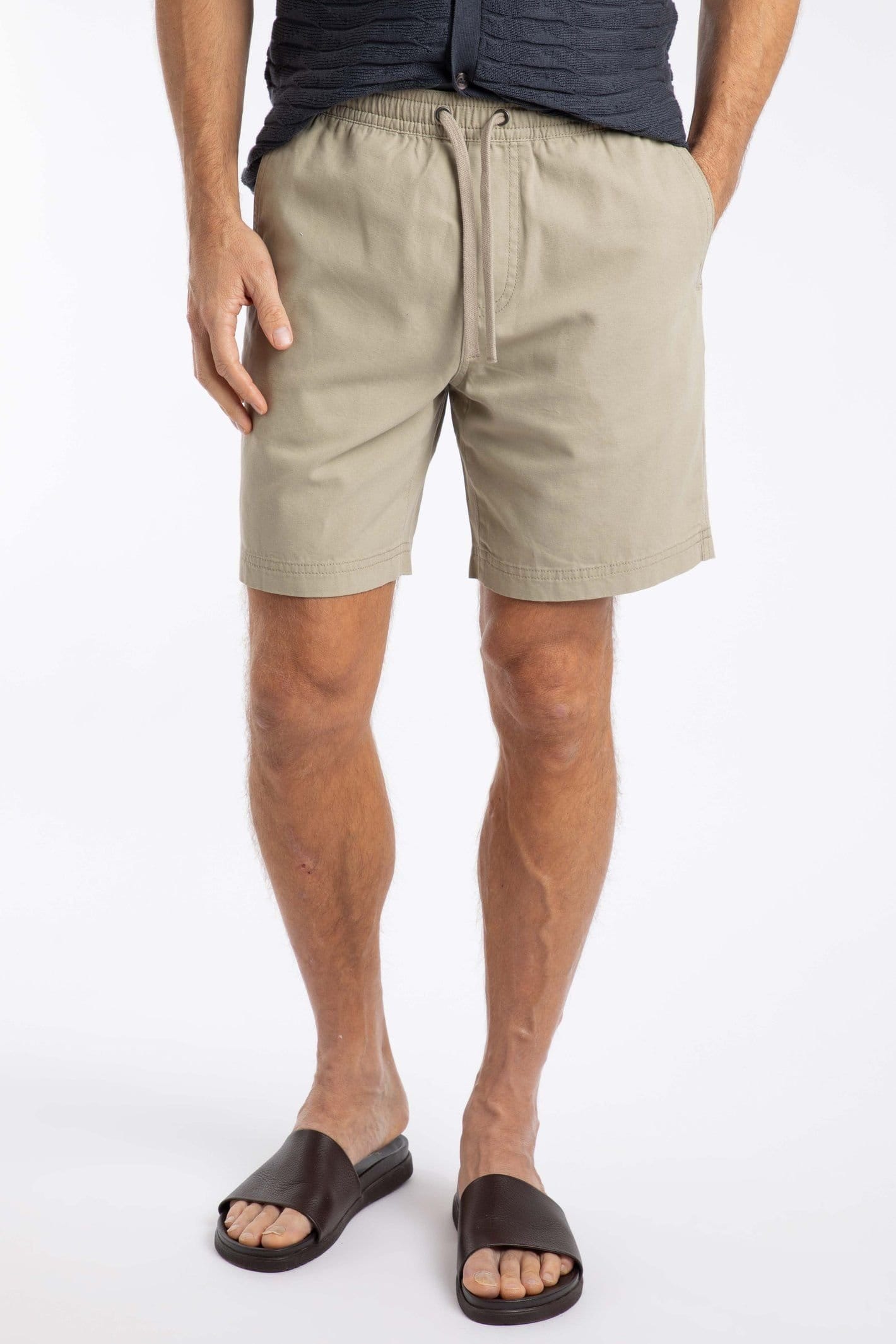 Weird Fish Weird Fish Men's Weston Canvas Shorts in Beige - 4