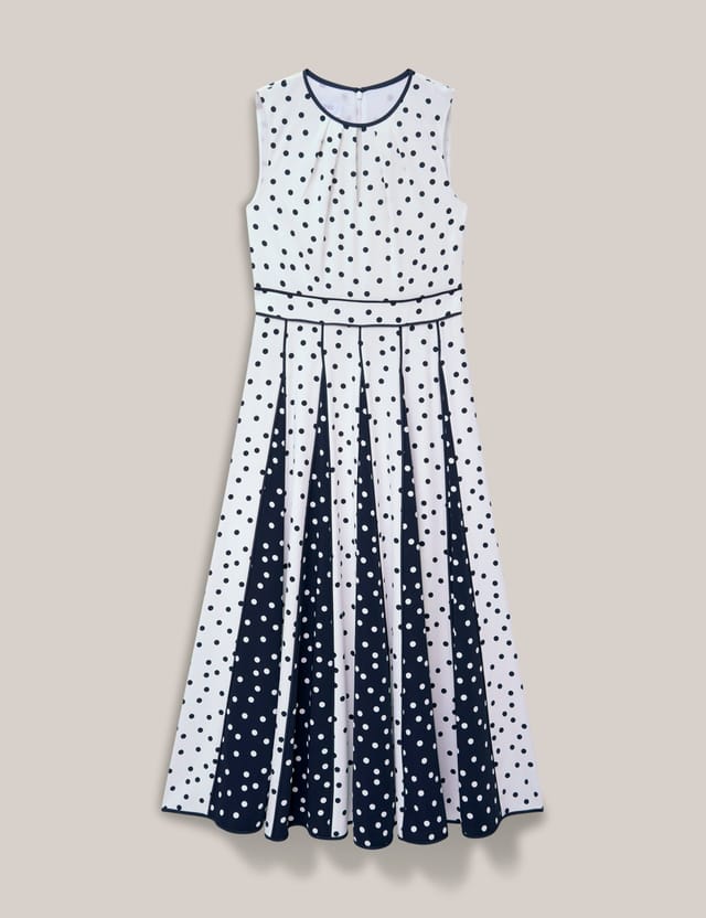 Hobbs London Hobbs London Women's Angelica Pleated Fit-Flare Midi Dress in White - 2