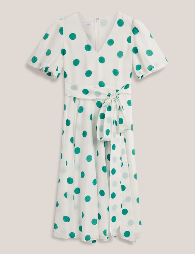 Hobbs London Hobbs London Women's Barrington Polka Dot Midi Dress in White - 2