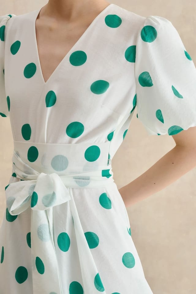 Hobbs London Hobbs London Women's Barrington Polka Dot Midi Dress in White - 3