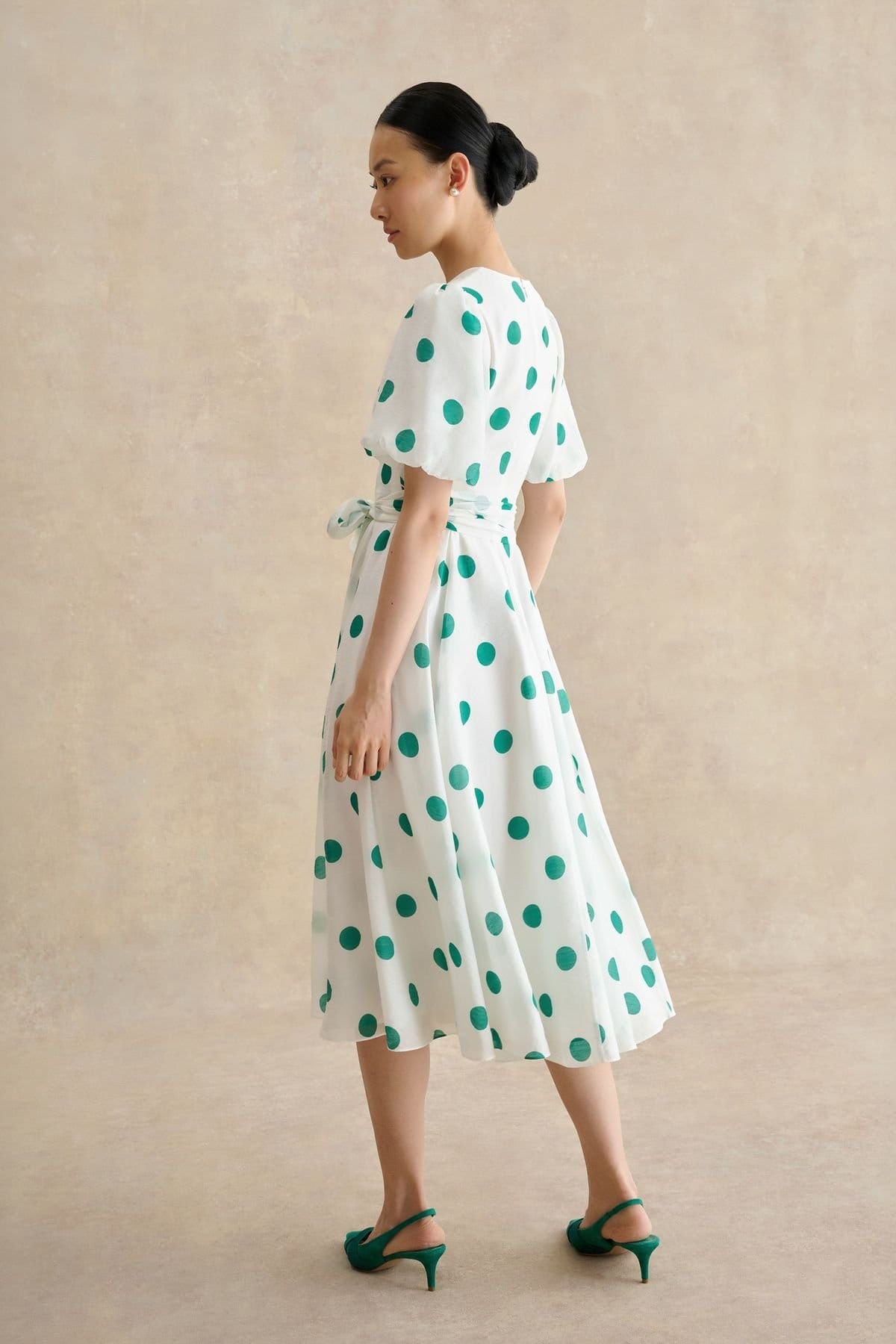 Hobbs London Hobbs London Women's Barrington Polka Dot Midi Dress in White - 4