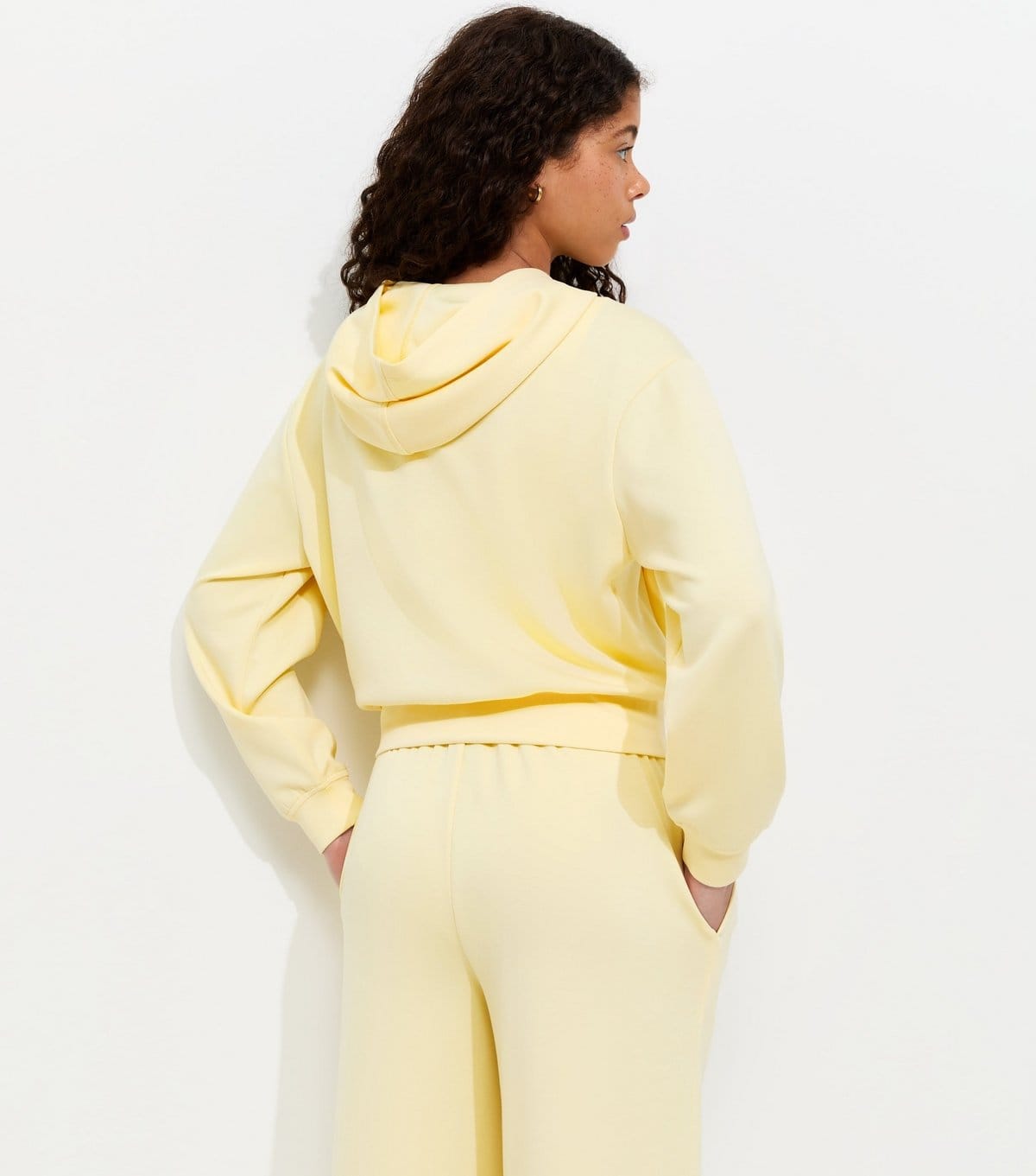 New Look Girls' Light Yellow Soft Touch Zipped Hoody New Look - 4