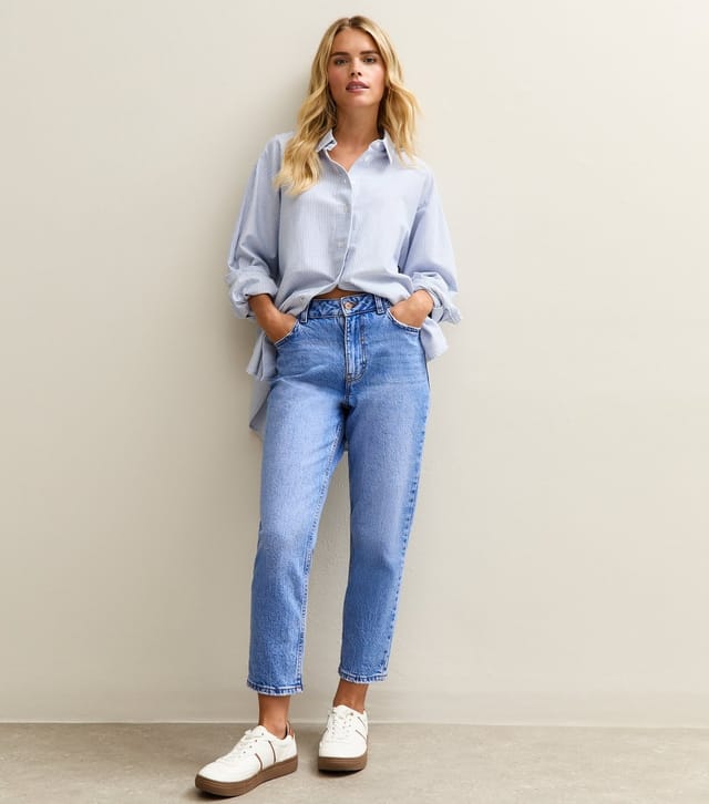 New Look Women's Petite Bright Blue Tori Mom Jeans New Look - 2