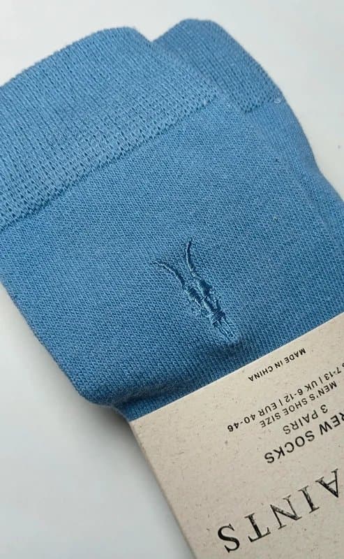 AllSaints Allsaints Mens Designer Socks. RRP £28. 3X Pairs. Blue, Grey & Black Cotton Socks. New