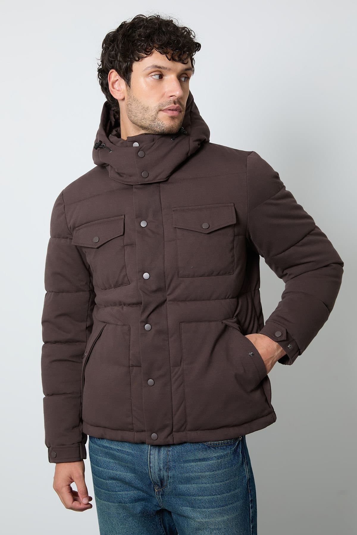 Burton Burton Men's Chocolate Hooded Padded Jacket