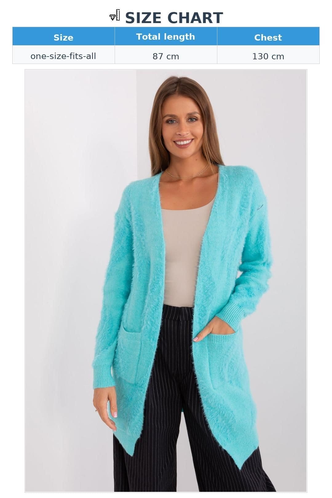Love Lace Love Lace Women's Variegated Slip Pocket Long Sleeve Cardigan in Turquoise - 4