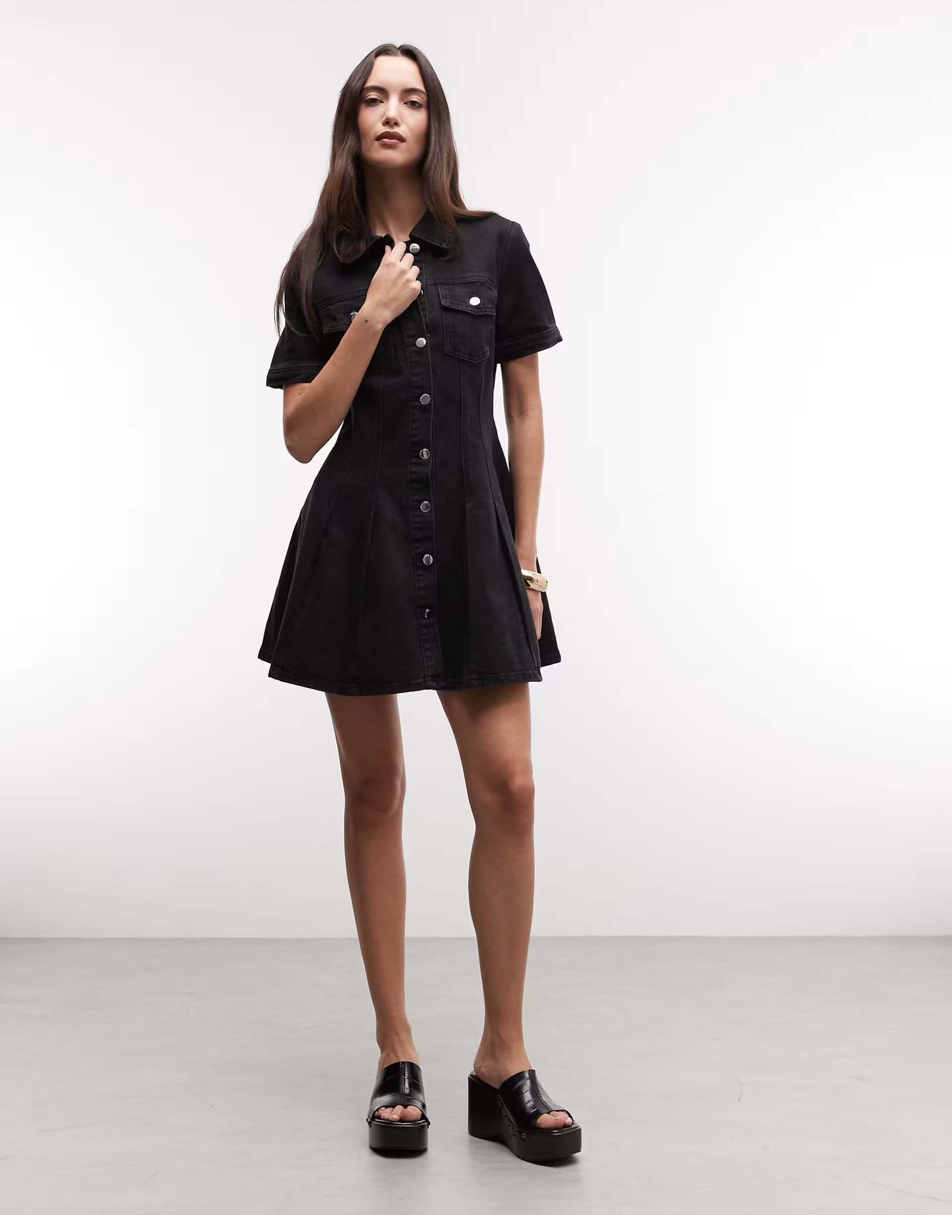 ASOS River Island Black Denim Mini Dress