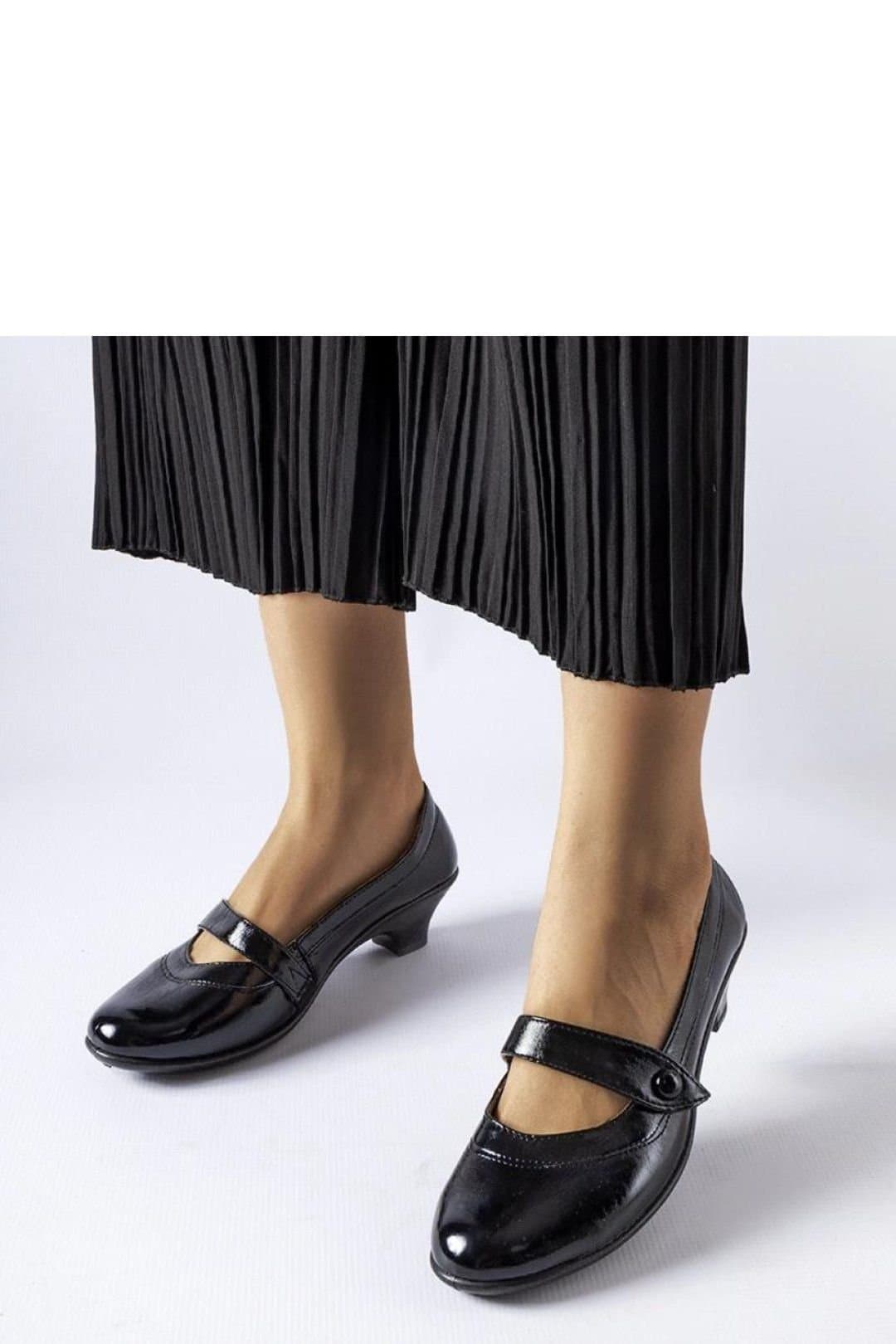 Love Lace Love Lace Women's Simi Low Block Heel Stiletto Pumps with Warm Lining Non Slip in Black