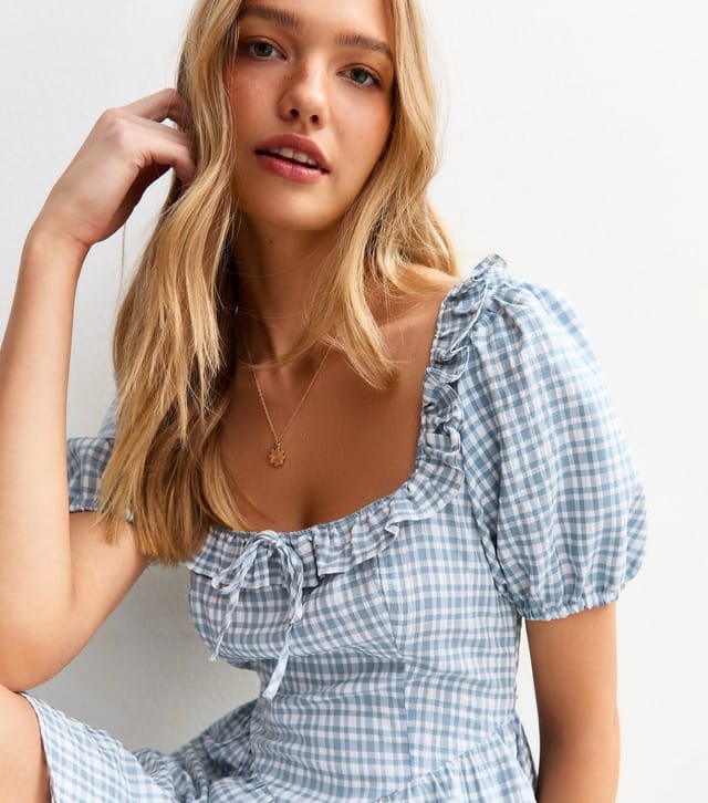 New Look Women's Blue Check Patterned Mini Dress New Look - 3