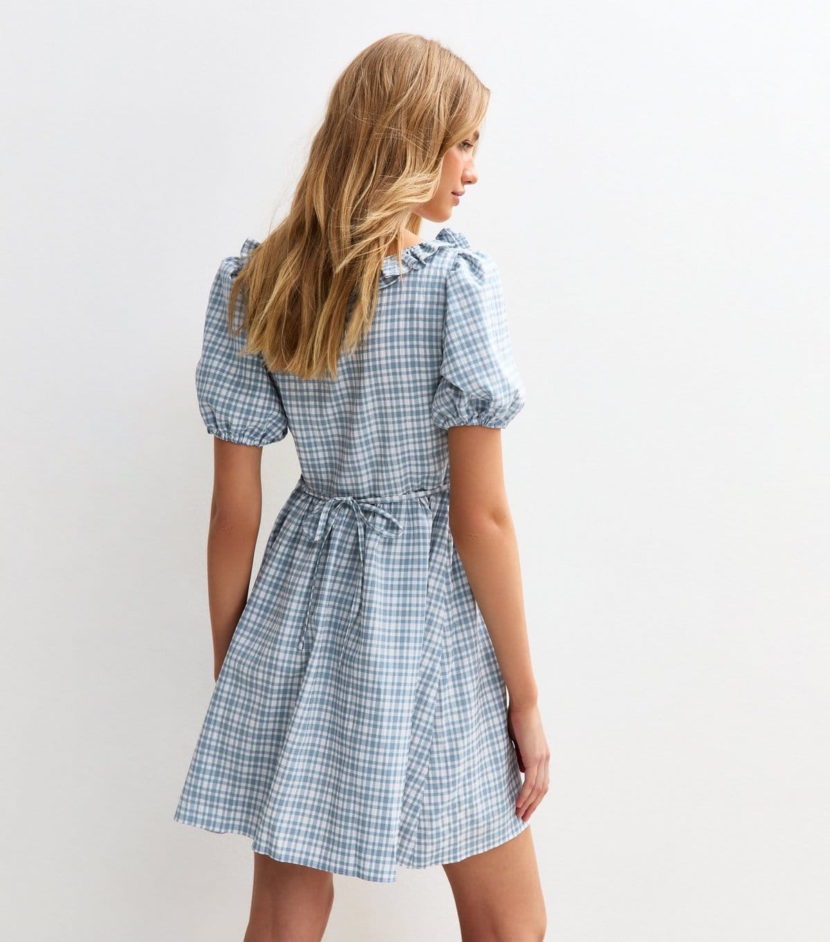 New Look Women's Blue Check Patterned Mini Dress New Look - 4