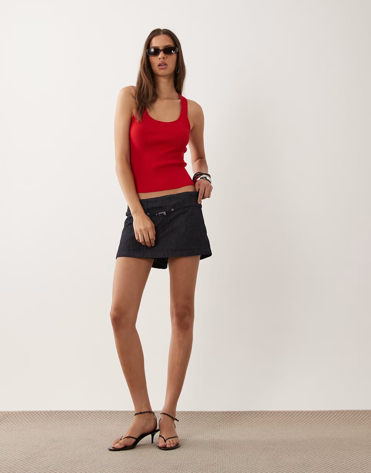 ASOS Mango denim skort in indigo - 1