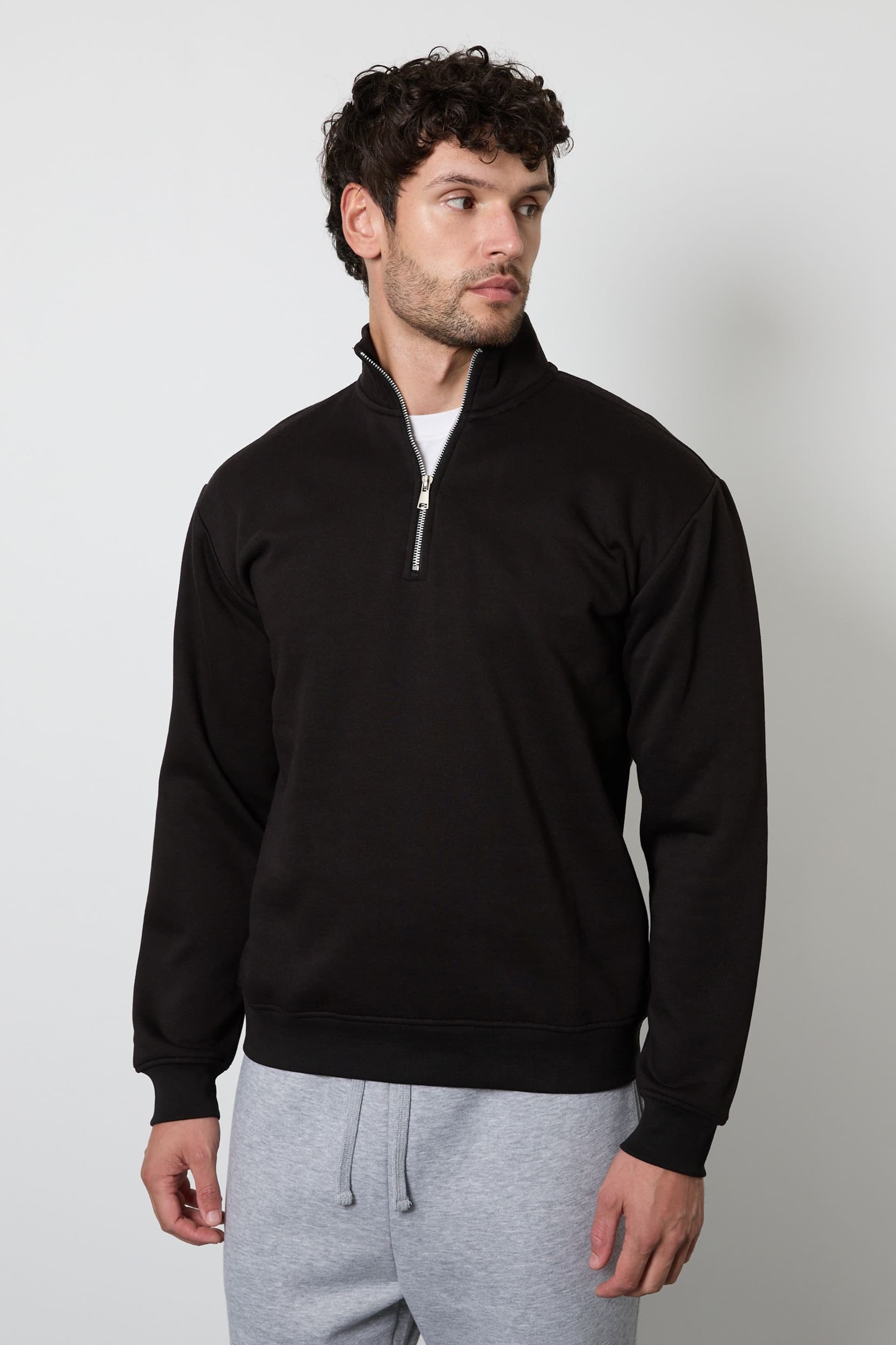 Burton Burton Men's Black Half Zip Jersey Sweatshirt