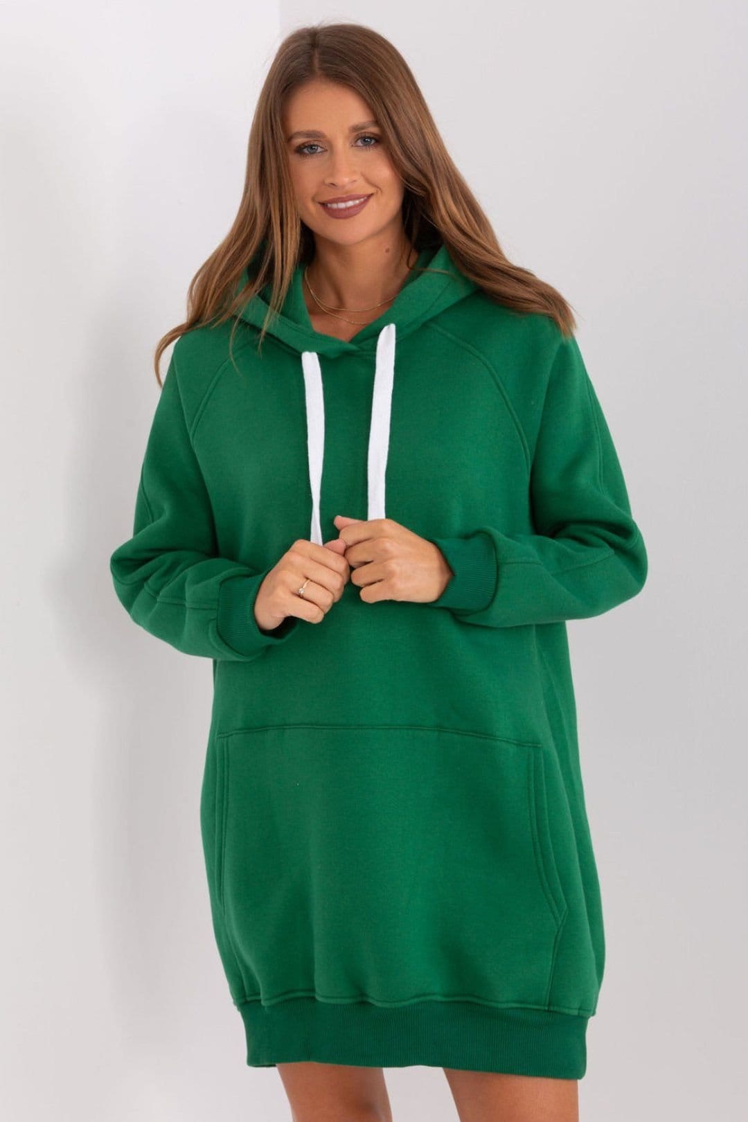 Love Lace Green Cotton/Polyester Hoodie Dress