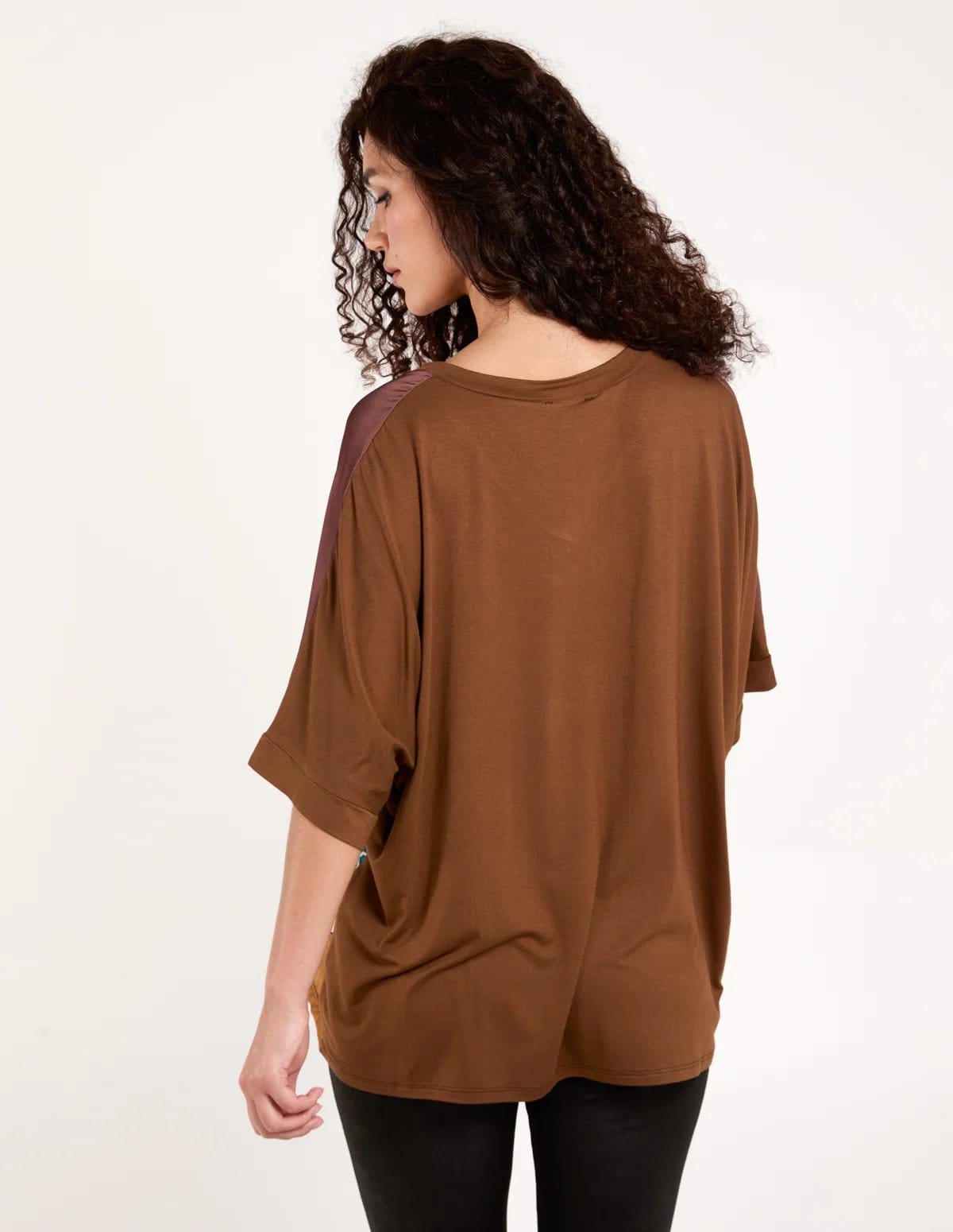 Blue Vanilla Satin Viscose Back Print Top - 4